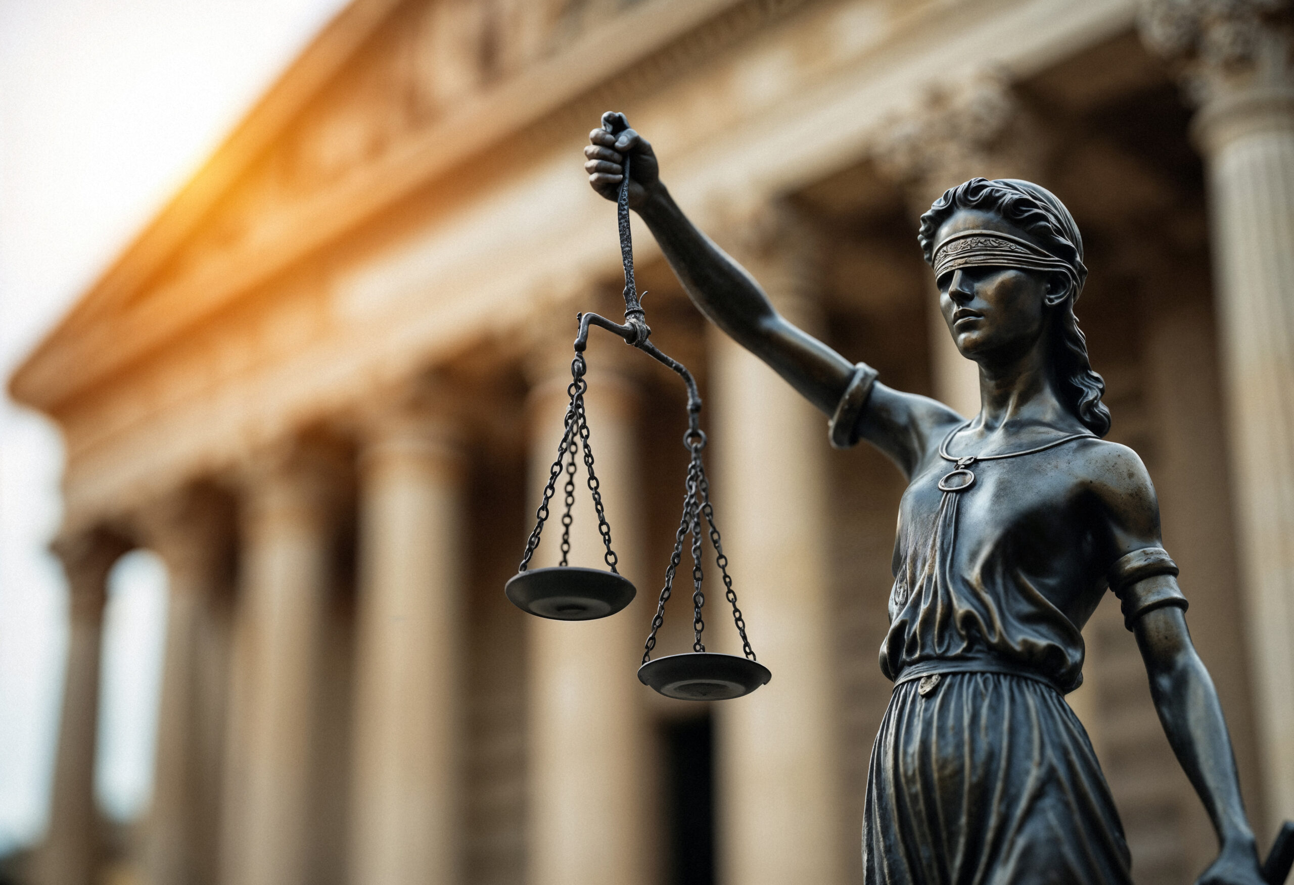 Home close up justice statue